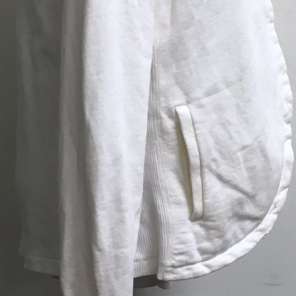 James Perse white fray edge french terry cardigan jacket top 2 M - Picture 5 of 8